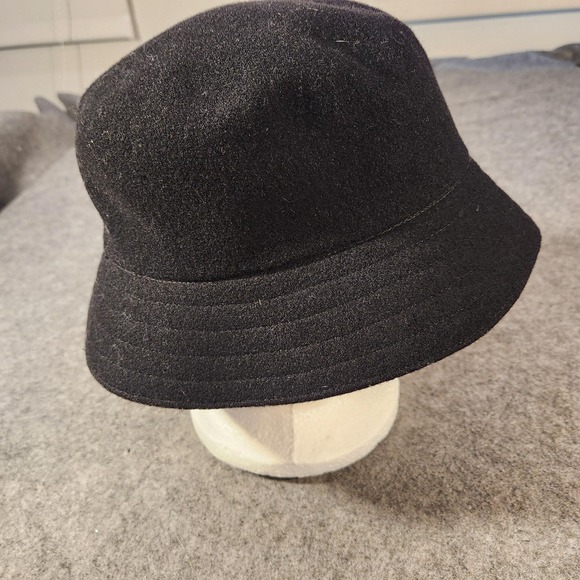 Vintage Y2K Kangol Hat Bucket Mens Medium Black Wool Lahinch Street Hip Hop - Picture 4 of 10